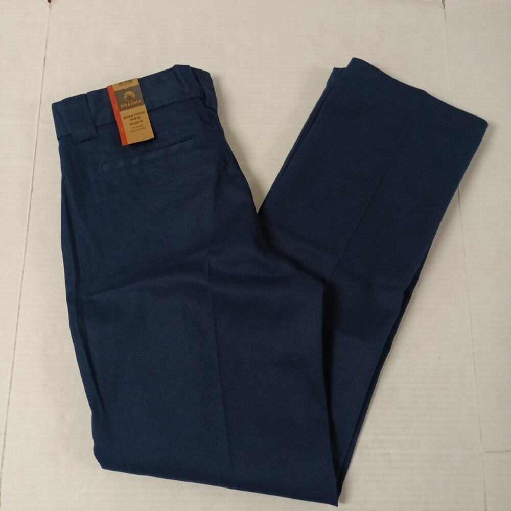 Brahma Men's Work Tough Pants Size 34x34 Blue Relaxed Fit